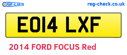 EO14LXF are the vehicle registration plates.