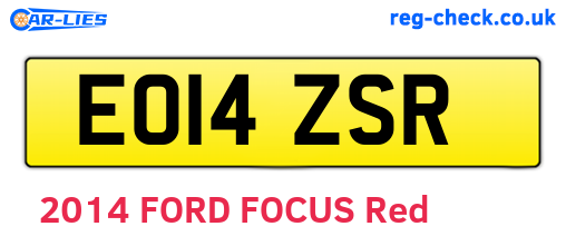EO14ZSR are the vehicle registration plates.