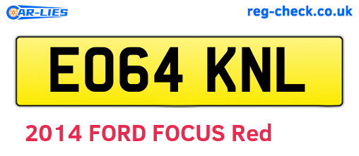 EO64KNL are the vehicle registration plates.