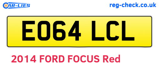 EO64LCL are the vehicle registration plates.