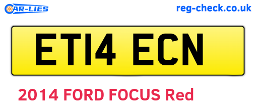ET14ECN are the vehicle registration plates.