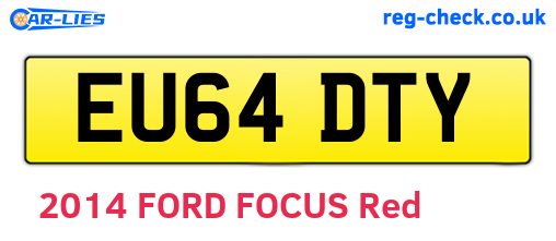 EU64DTY are the vehicle registration plates.