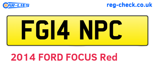 FG14NPC are the vehicle registration plates.