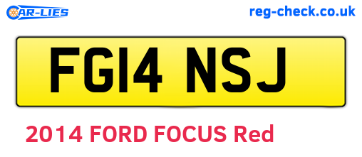 FG14NSJ are the vehicle registration plates.