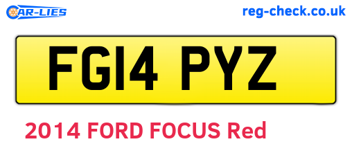 FG14PYZ are the vehicle registration plates.