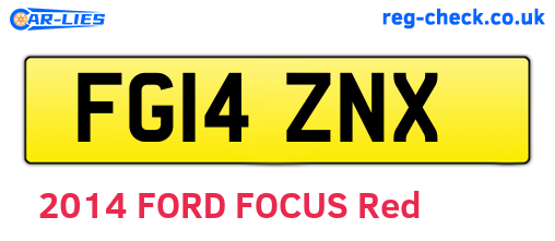 FG14ZNX are the vehicle registration plates.