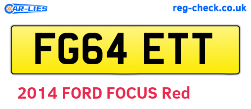 FG64ETT are the vehicle registration plates.