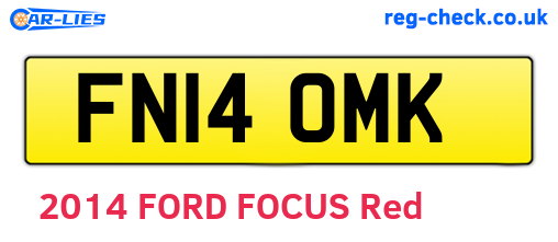 FN14OMK are the vehicle registration plates.