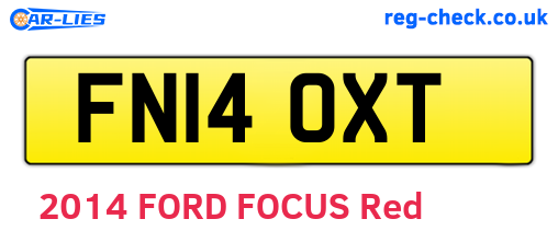 FN14OXT are the vehicle registration plates.