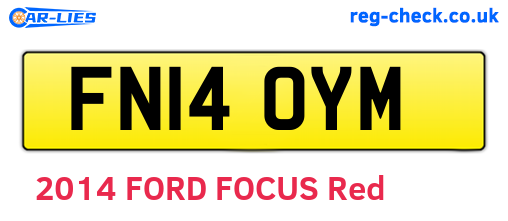FN14OYM are the vehicle registration plates.