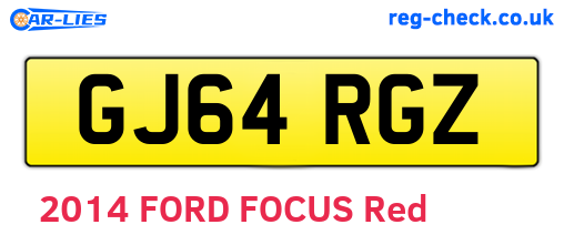 GJ64RGZ are the vehicle registration plates.