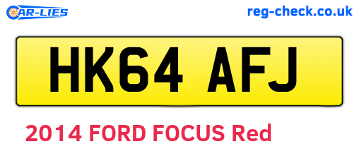 HK64AFJ are the vehicle registration plates.