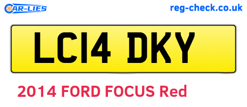 LC14DKY are the vehicle registration plates.