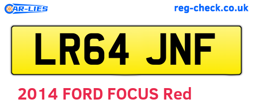 LR64JNF are the vehicle registration plates.