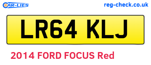 LR64KLJ are the vehicle registration plates.