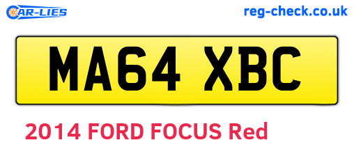 MA64XBC are the vehicle registration plates.