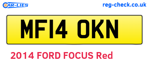 MF14OKN are the vehicle registration plates.
