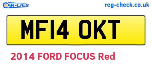 MF14OKT are the vehicle registration plates.