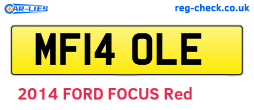 MF14OLE are the vehicle registration plates.