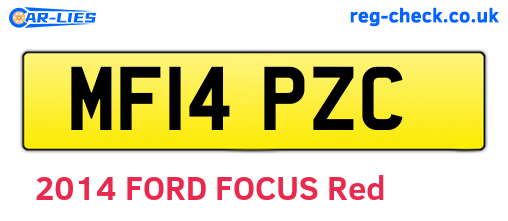 MF14PZC are the vehicle registration plates.