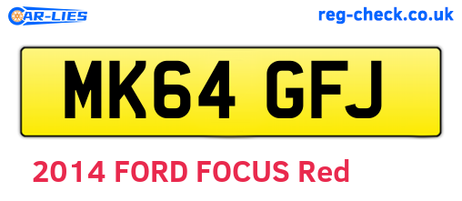 MK64GFJ are the vehicle registration plates.