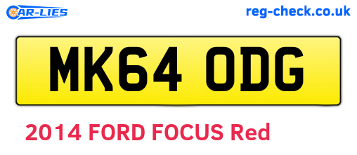 MK64ODG are the vehicle registration plates.