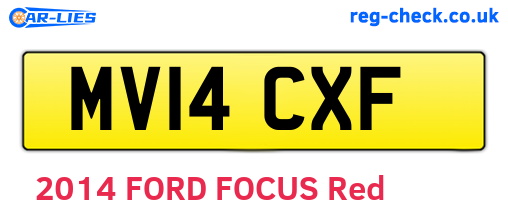 MV14CXF are the vehicle registration plates.