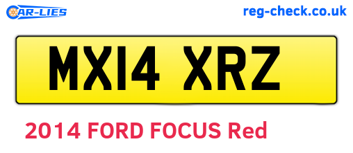 MX14XRZ are the vehicle registration plates.