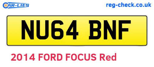 NU64BNF are the vehicle registration plates.