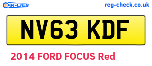 NV63KDF are the vehicle registration plates.