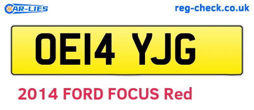 OE14YJG are the vehicle registration plates.