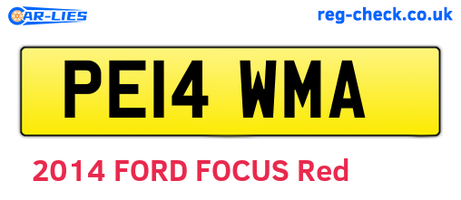 PE14WMA are the vehicle registration plates.