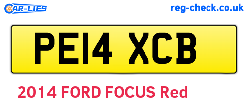 PE14XCB are the vehicle registration plates.