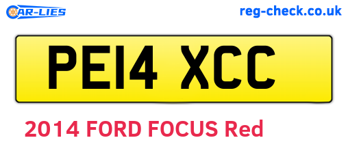PE14XCC are the vehicle registration plates.