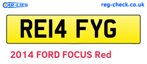 RE14FYG are the vehicle registration plates.