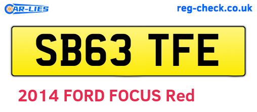 SB63TFE are the vehicle registration plates.
