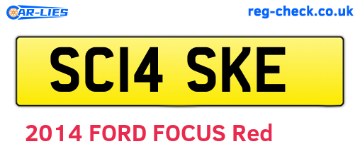 SC14SKE are the vehicle registration plates.