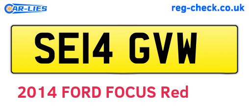 SE14GVW are the vehicle registration plates.