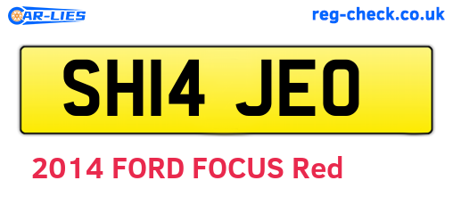 SH14JEO are the vehicle registration plates.