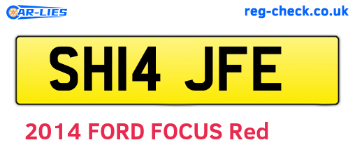 SH14JFE are the vehicle registration plates.