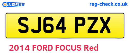 SJ64PZX are the vehicle registration plates.