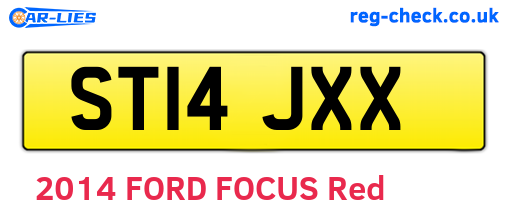 ST14JXX are the vehicle registration plates.