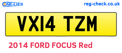 VX14TZM are the vehicle registration plates.