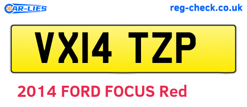 VX14TZP are the vehicle registration plates.