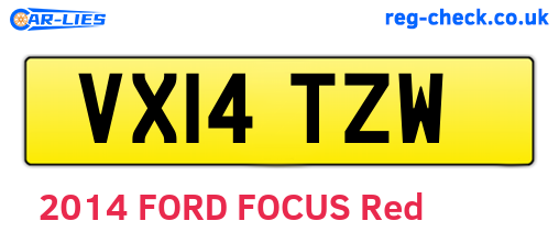 VX14TZW are the vehicle registration plates.