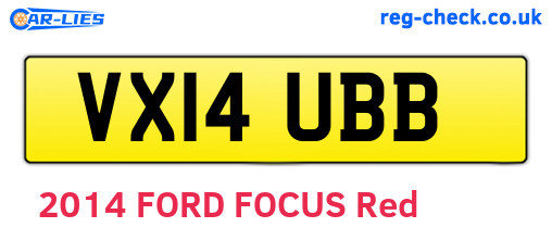 VX14UBB are the vehicle registration plates.