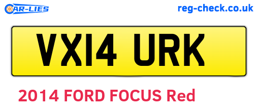 VX14URK are the vehicle registration plates.