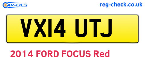 VX14UTJ are the vehicle registration plates.