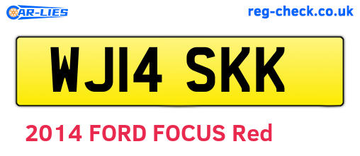 WJ14SKK are the vehicle registration plates.