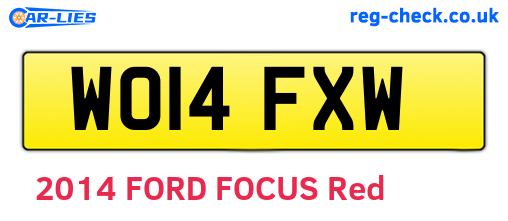 WO14FXW are the vehicle registration plates.